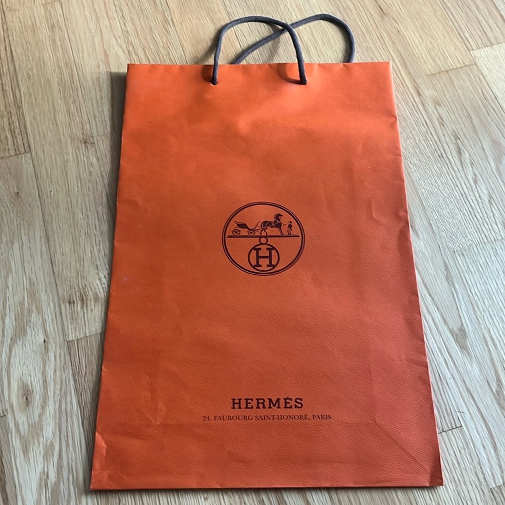 Hermes Orange Shopping Bag